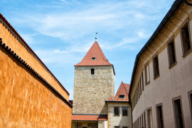 istock Tower and fortification wall in Prague, Czech Republic 1327052553