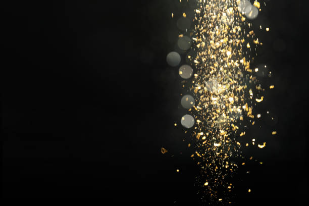 istock Blurred view of festive lights on black background, space for text. Bokeh effect 1327055188