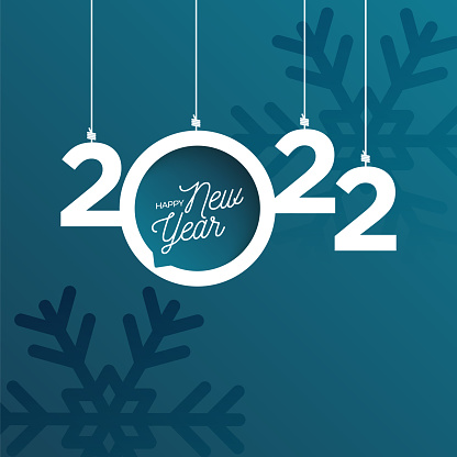 2022 New Year lettering. Holiday greeting card. Abstract background vector illustration. Holiday design for greeting card, invitation, calendar, etc. stock illustration