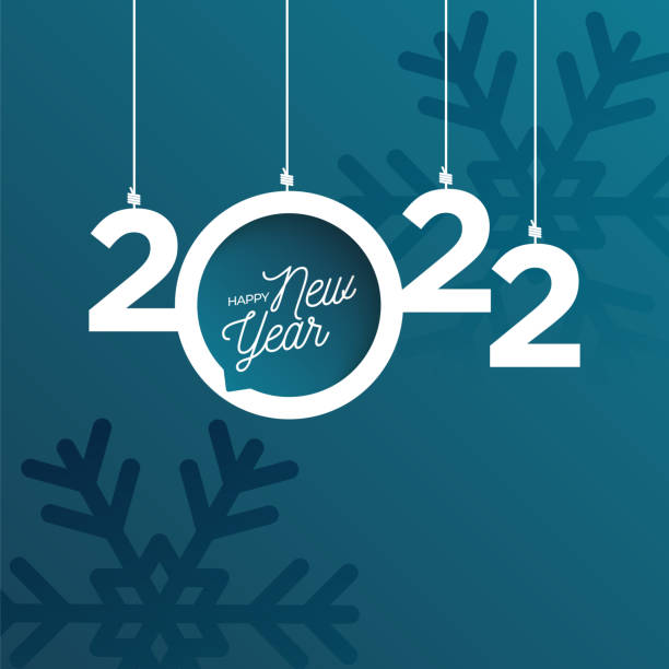 2022 new year lettering. holiday greeting card. abstract background vector illustration. holiday design for greeting card, invitation, calendar, etc. stock illustration - 新年賀卡 幅插畫檔、美工圖案、卡通及圖標
