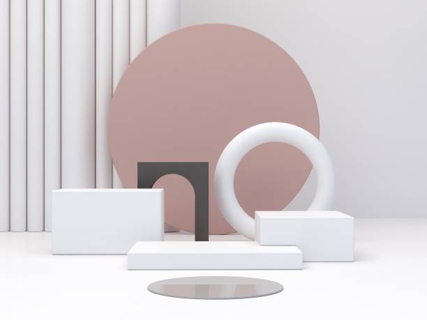 istock 3d rendering, abstract cosmetic background. Minimal podium to show a product 1327058593