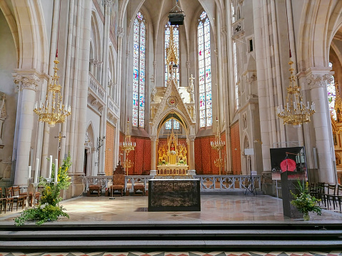 Uspenski Cathedral interior in Helsinki. Stitched panorama.