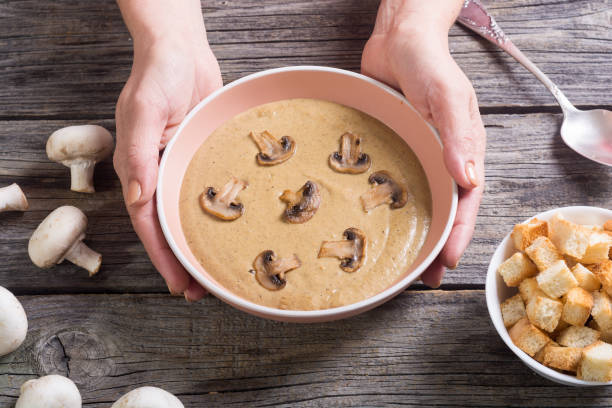 istock French cream soup with mushroums 1327069180