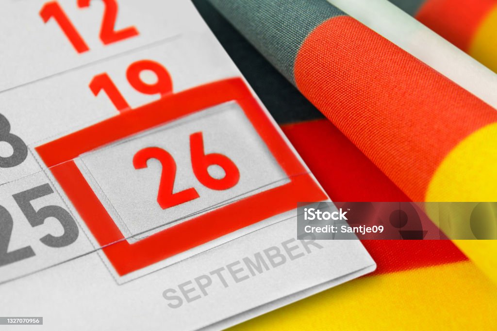 Elections September 26  2021 and German Flag Election Stock Photo