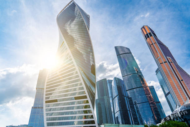 istock Moscow skyscrapers in a sunny spring day. 1327072080