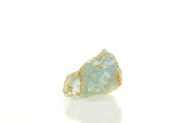 macro mineral stone topaz on a white background close-up