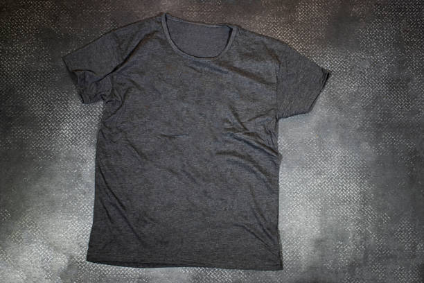 Grey  T-Shirt Mock-up  on grunge wall, Ready to replace your design
