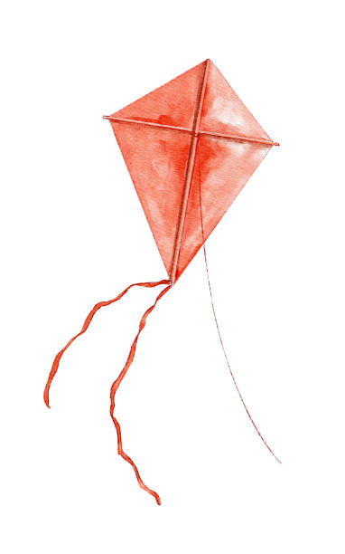 Watercolor Illustration With Red Kite Flying In The Sky Stock Illustration - Download Image Now - iStock Watercolor Illustration With Red Kite Flying In The Sky Stock Illustration - Download Image Now - iStock