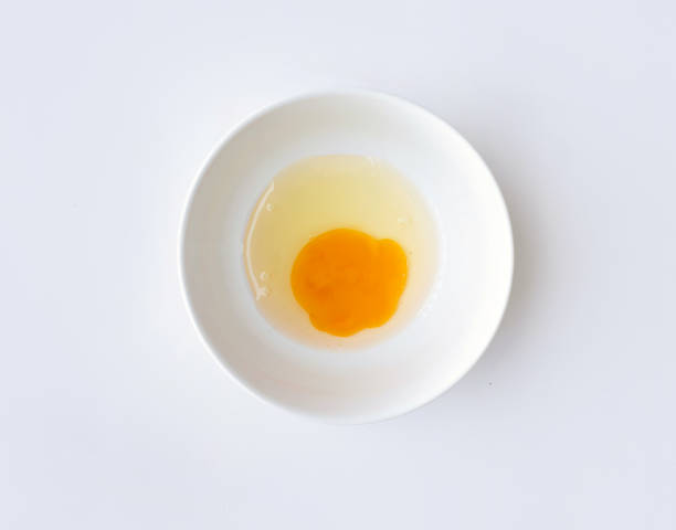 istock Fresh raw egg yolk. Cooking food ingredient isolated on white background. 1327079227