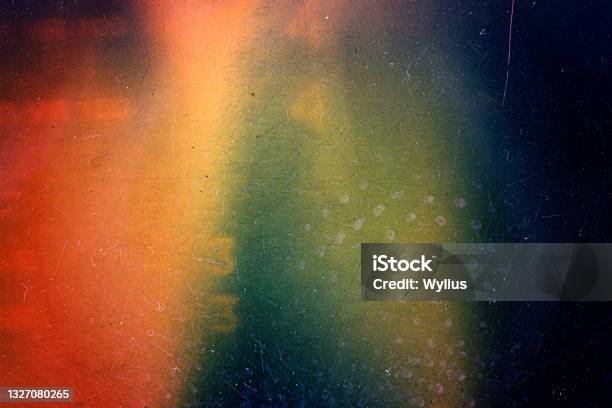 Abstract Colorful Scratched Film Background Stock Photo - Download Image Now - Textured, Full Frame, Movie