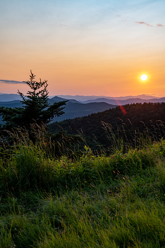 Sunset from the Cowee Mountain Overlook, Blue Ridge Parkway