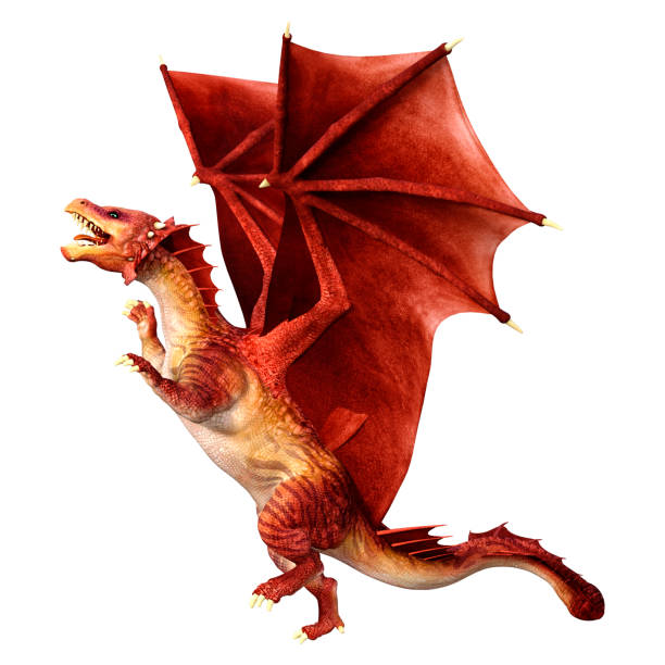 istock 3D illustration fantasy dragon on white 1327082306