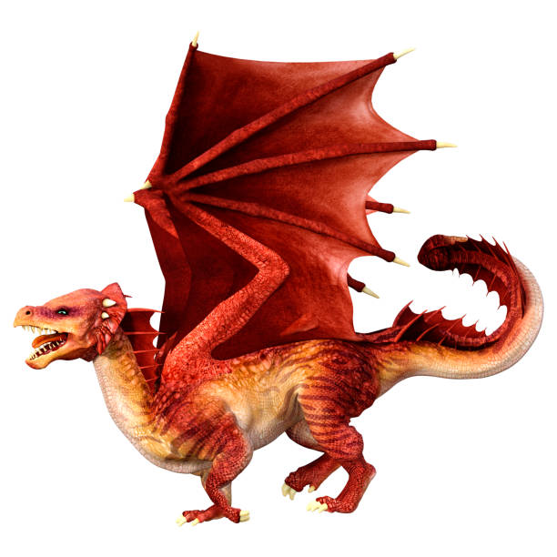 istock 3D illustration fantasy dragon on white 1327082320