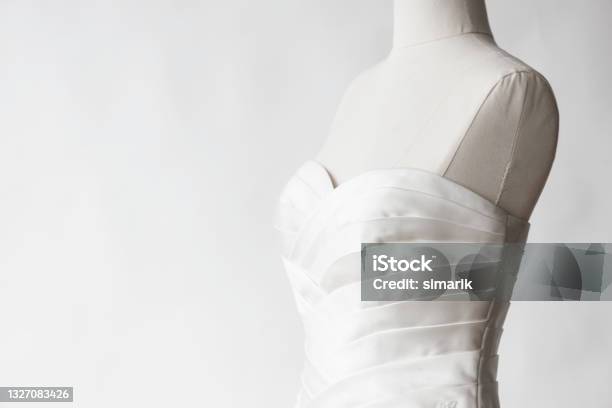 Wedding Dress Stock Photo - Download Image Now - Wedding Dress, White Background, White Color
