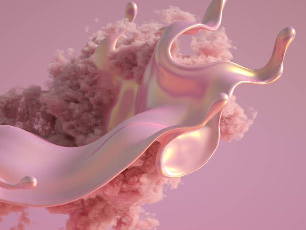 istock Beautiful background with beads, particles and simulation. 3d illustration, 3d rendering. 1327085654