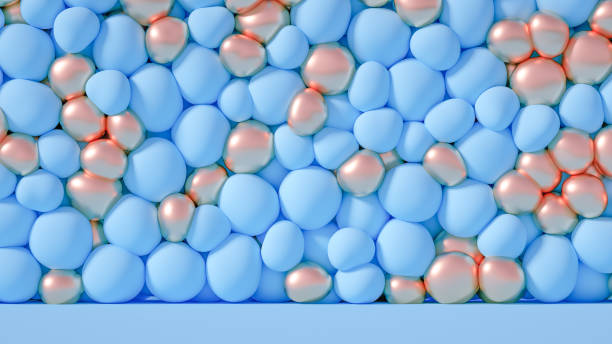 istock Beautiful background with beads, particles and simulation. 3d illustration, 3d rendering. 1327085715