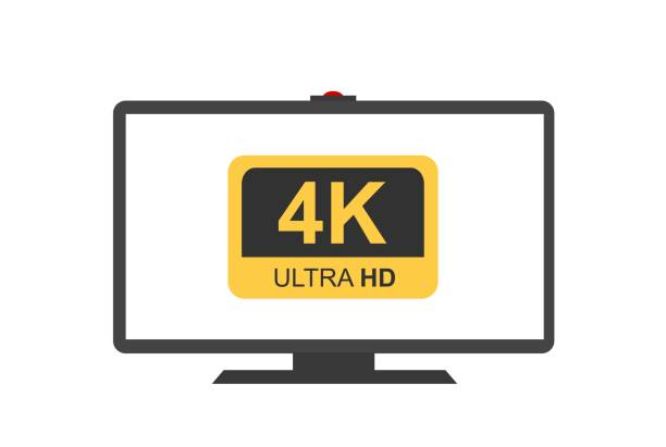 istock 4K Ultra HD symbol, High definition 4K resolution mark on monitor 1327087921