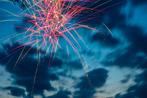 istock Fireworks Exploding In A Sunset Sky On The 4th Of July 1327088056
