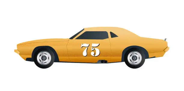 Vector illustration of Muscle Car from 1970s