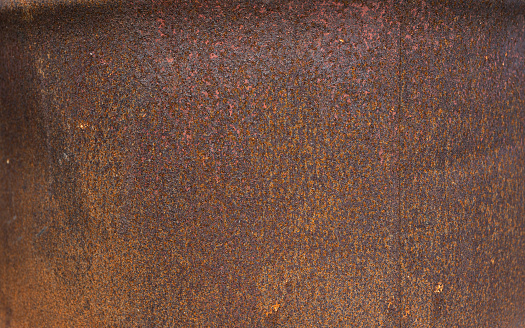 Old zinc wall, rusty, dirty isolated on white background with clipping path.