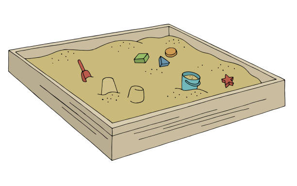 Sandbox graphic color isolated sketch illustration vector Sandbox graphic color isolated sketch illustration vector sandbox stock illustrations