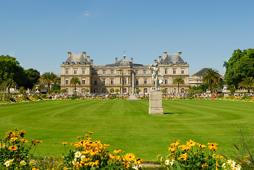 paris france july -22 - 2012 - unknown people visit the Jardin du Luxembourg in paris and rest and relax from all the stress.