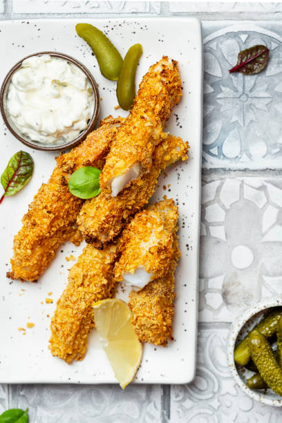 istock Homemade fresh fish finger with tartar sauce 1327097562