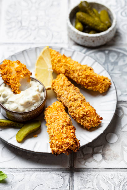 istock Homemade fresh fish finger with tartar sauce 1327097576