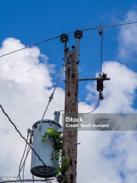 Power Pole Stock Photo - Download Image Now - Cloud - Sky, Color Image, Electrical Equipment