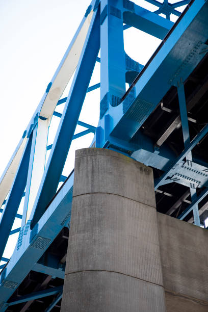 istock Close-up of a railway bridge viewed from a low angle 1327108171