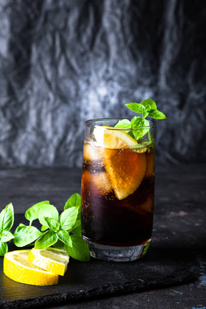 istock Refreshing carbonated drink with ice and lemon 1327108660