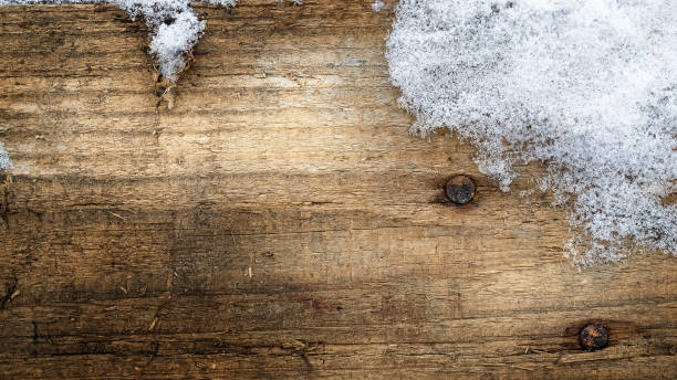 istock Wooden winter brown background 1327110717