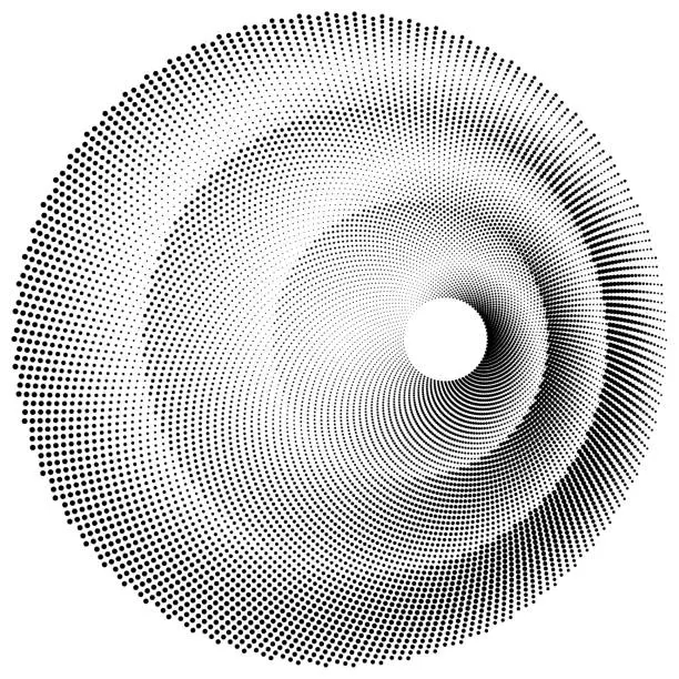 Vector illustration of Duotone pattern of dots in a circle.