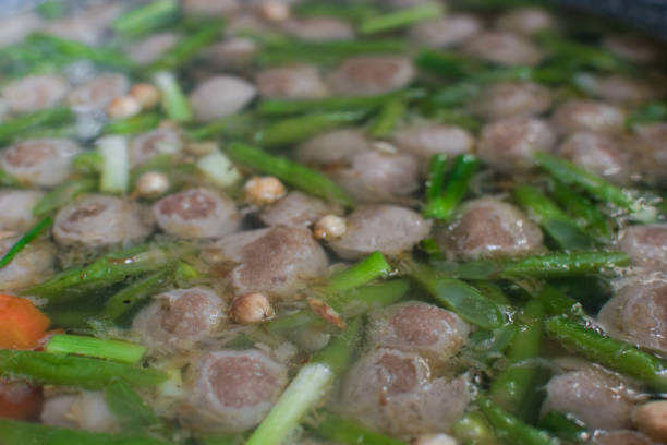 istock Healthy warm soup on basin with variation ingredients 1327113553