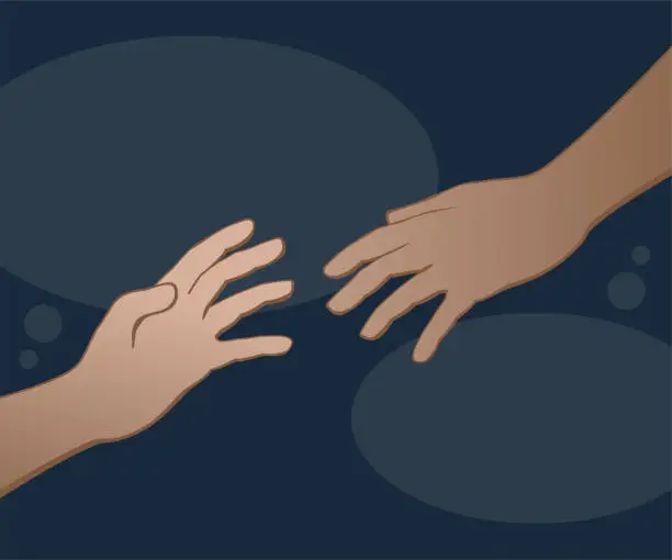 Vector illustration of Helping Hand, benevolence charity fund