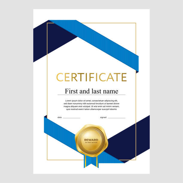design of the certificate, award diploma, modern geometric background, creative design, vector - 證書 插圖 幅插畫檔、美工圖案、卡通及圖標