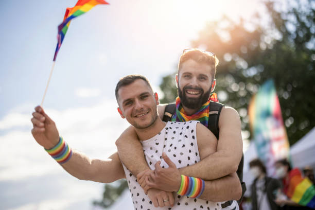 istock Men couple celebrating 1327115746
