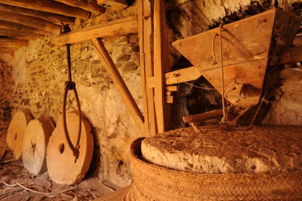 Inside of a flour mill Inside of a flour mill old flour mill stock pictures, royalty-free photos & images