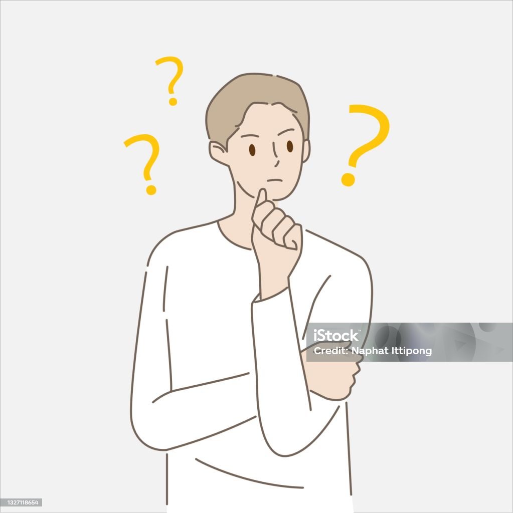 Man Thinking Problem Young Man Thinking Or Solving Problem Stock Illustration - Download ...