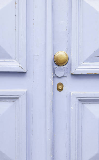 istock Old blue wooden door 1327119403