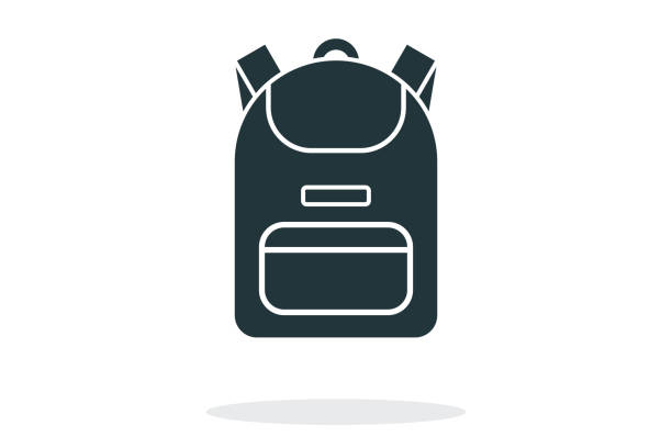 ilustrações de stock, clip art, desenhos animados e ícones de backpack icon. simple icon. flat style element for graphic design. vector eps10 illustration. - mochila