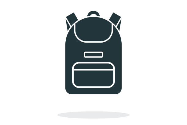 ilustrações, clipart, desenhos animados e ícones de ícone da mochila. ícone simples. elemento de estilo plano para design gráfico. ilustração vetorial eps10. - mala