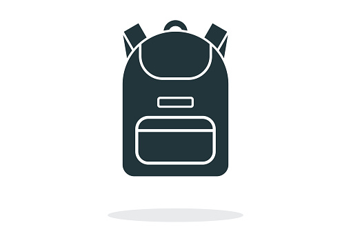 Backpack icon. Simple icon. Flat style element for graphic design. Vector EPS10 illustration