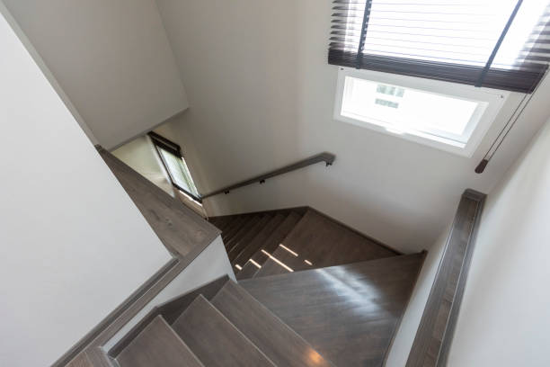istock Pathway of stairway or staircase inside a house. Interior structure design concept. 1327121158
