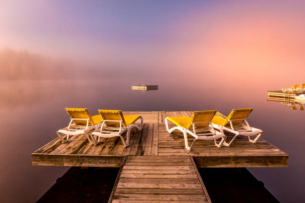 istock Dock on Lac-Superieur, Mont-tremblant, Quebec, Canada 1327122410