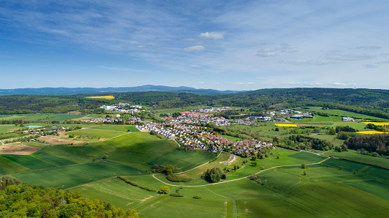 Aerial view of Taunusstein, Germany - Rheingau-Taunus area