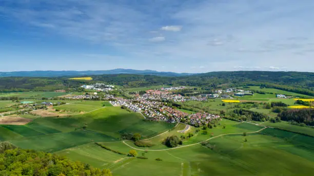 Aerial view of Taunusstein, Germany - Rheingau-Taunus area