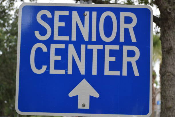 istock Senior Center Straight Ahead Sign 1327125614