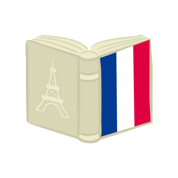 istock Book with French national tricolor and Eiffel Tower on cover. 1327130819