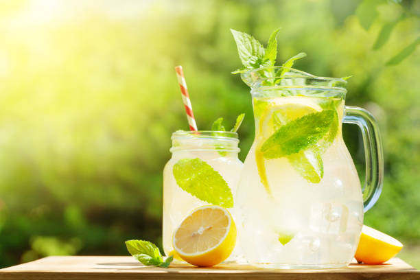 istock Fresh homemade lemonade with lemon and mint 1327132054